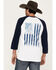 Image #4 - RANK 45® Men's Raglan 3/4 Sleeve Graphic T-Shirt, White, hi-res