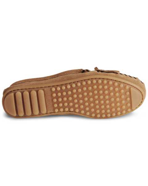 Image #3 - Women's Minnetonka Suede Kilty Moccasins, Taupe, hi-res