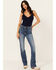 Image #1 - Cleo + Wolf Women's Kirkland Medium Wash High Rise Skinny Bootcut Stretch Denim Jeans, , hi-res