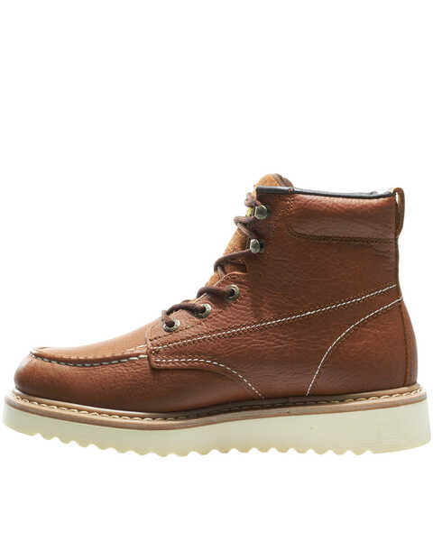Image #3 - Wolverine Men's 6" Lace-Up Wedge Work Boots - Round Toe, Brown, hi-res