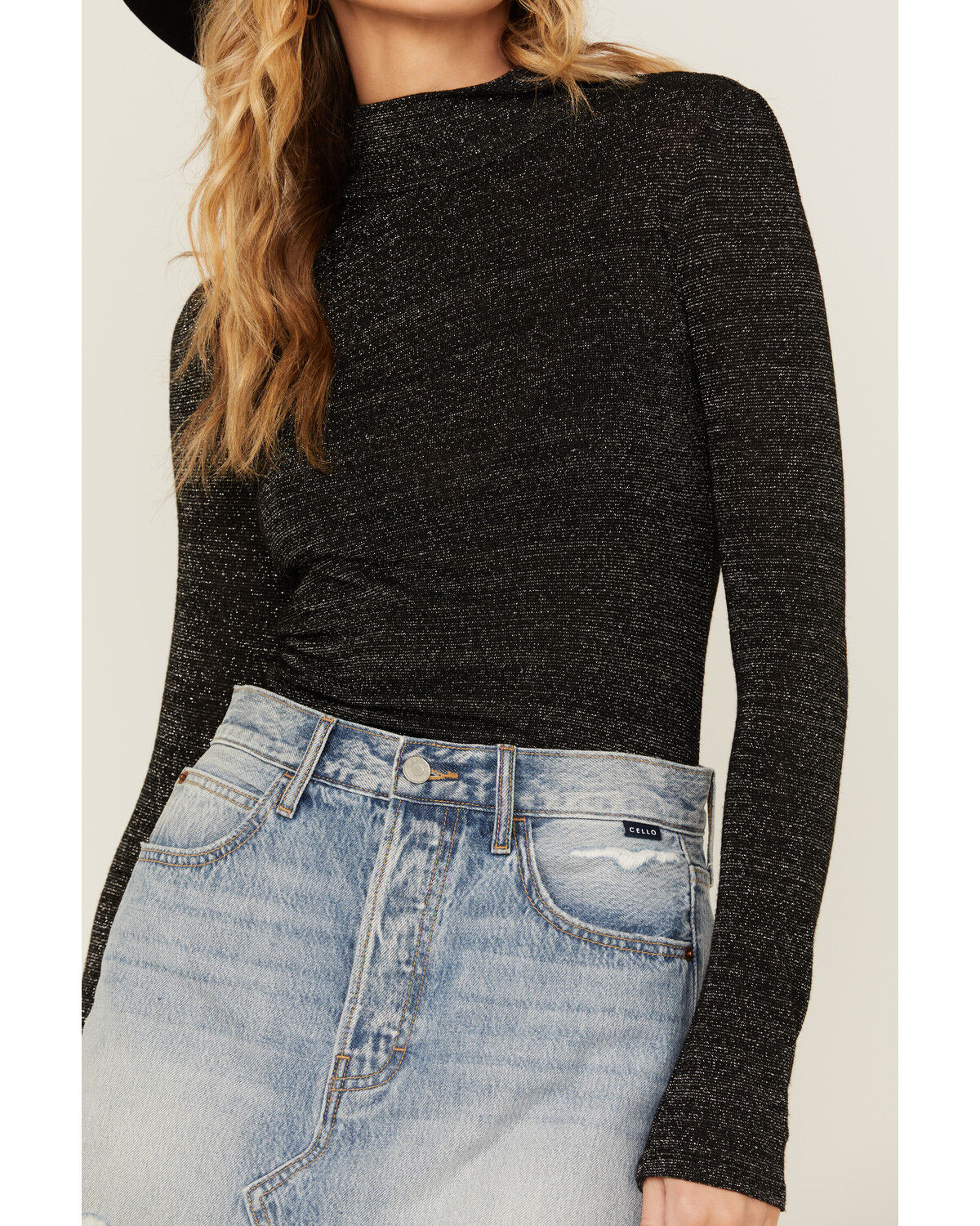 Image #3 - Rock & Roll Denim Women's Lurex Long Sleeve Top, , hi-res