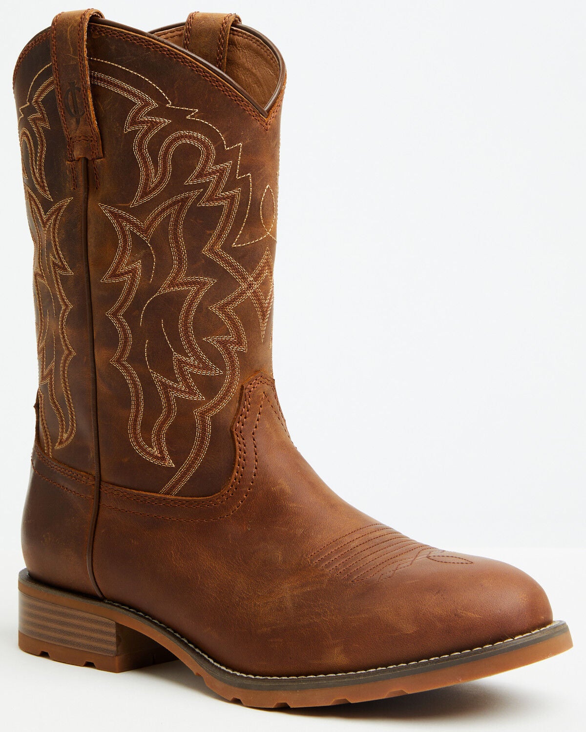 Cody James Men's Ranger Round Up Performance Western Boots - Broad Square Toe, Brown, hi-res