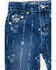 Image #2 - Cowgirl Hardware Toddler Girls' Southwestern Striped Stretch Bell Bottom Jeans, Blue, hi-res