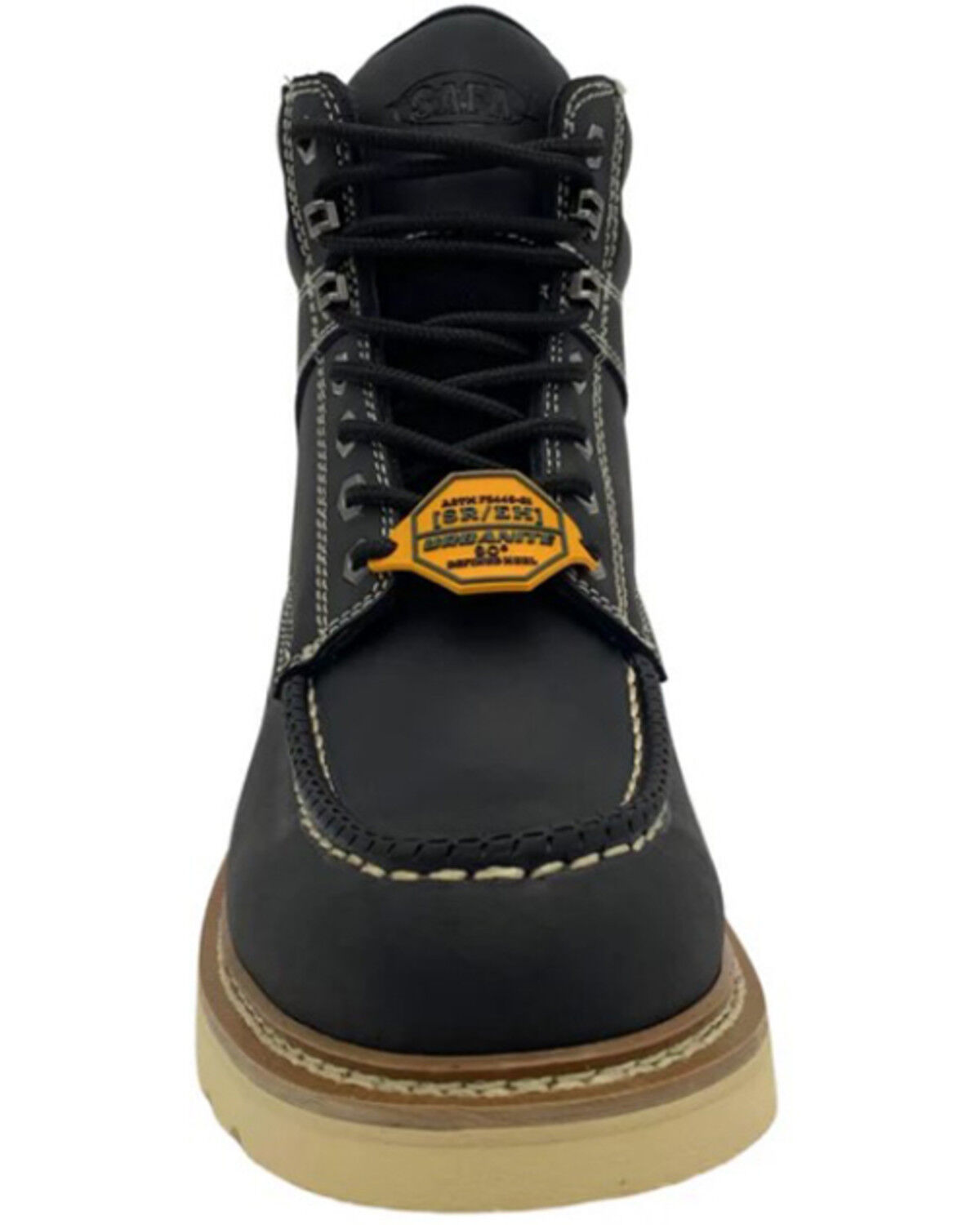Image #3 - AdTec Men's 6" Safa Moc Work Boots - Soft Toe, Black, hi-res