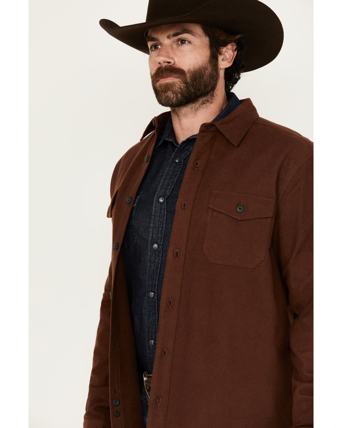 Image #2 - Dakota Grizzly Men's Major Solid Long Sleeve Button-Down Western Shirt, Rust, hi-res