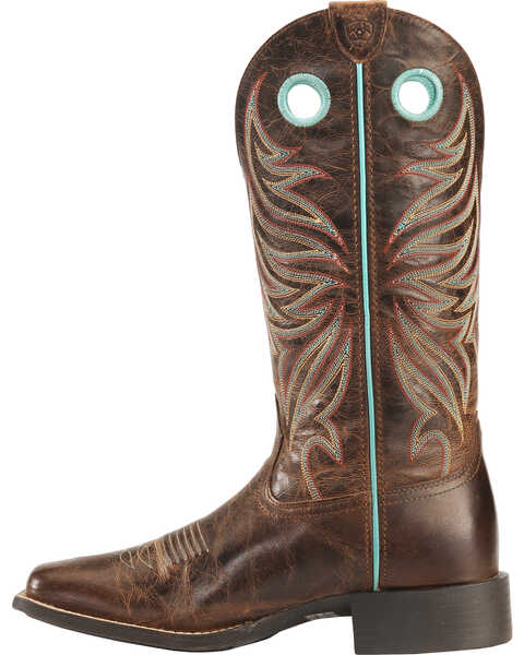 Image #3 - Ariat Women's Round Up Ryder Western Boots - Broad Square Toe , Brown, hi-res