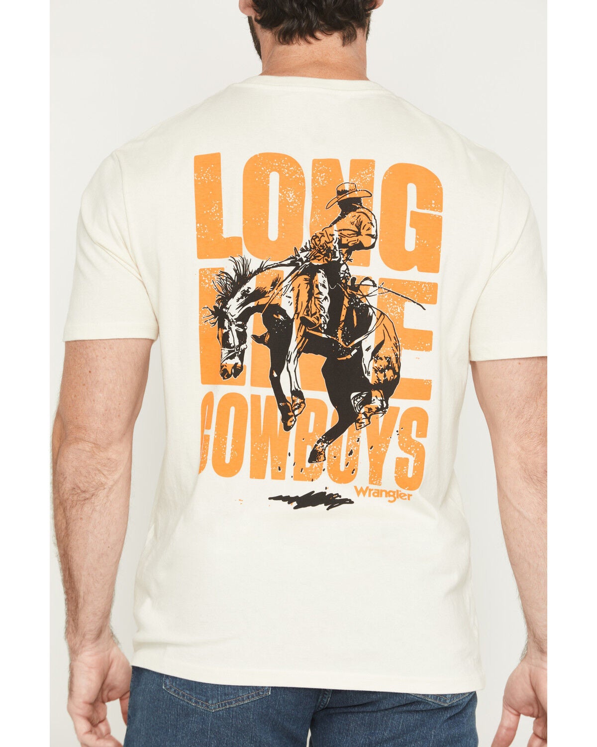 Image #4 - Wrangler Men's Long Live Cowboys Short Sleeve Graphic T-Shirt, Off White, hi-res