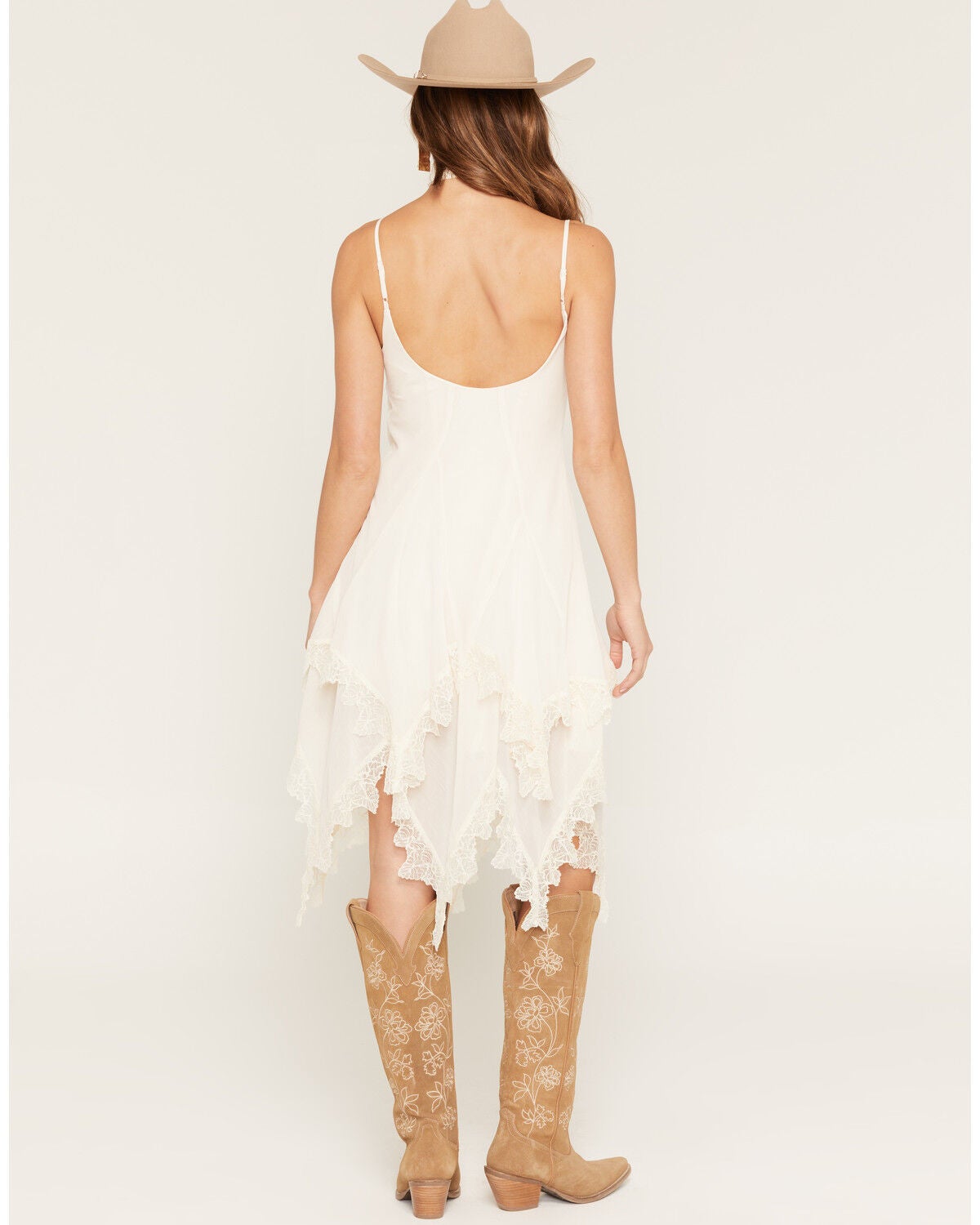 Image #4 - Miss Me Women's Hanky Hem Sleeveless Mini Dress, Off White, hi-res