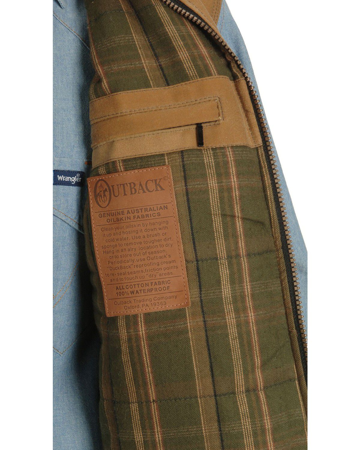Outback Trading Co Men's Sawbuck Flannel Lined Oilskin Zip