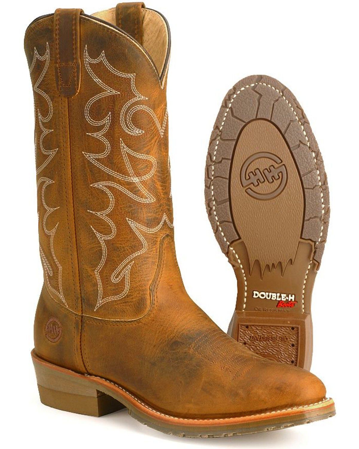 double h lace up work boots