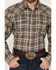 Image #3 - Wrangler Retro Men's Plaid Print Long Sleeve Snap Western Shirt, Brown, hi-res