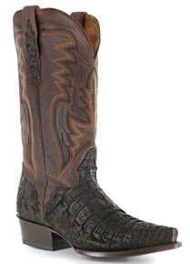 El Dorado Handmade Caiman Cowboy Boots - Snip Toe, Chocolate, hi-res