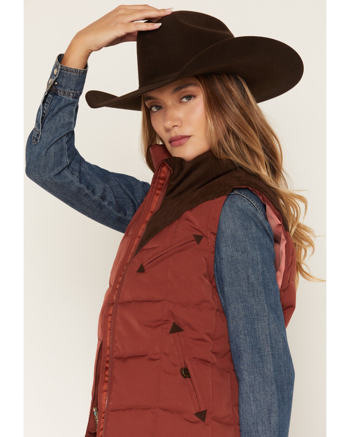 Image #2 - Kimes Ranch Women's Lenora Zip-Up Puffer Vest, Red, hi-res