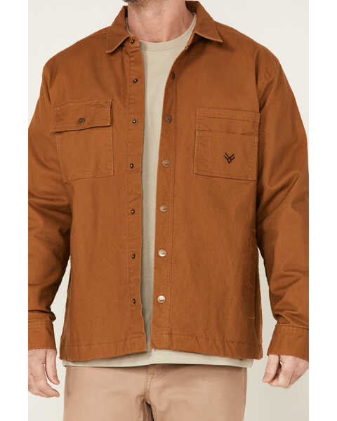 Image #4 - Hawx Men's Ellis Weathered Duck CPO Snap Work Shirt Jacket , Rust Copper, hi-res