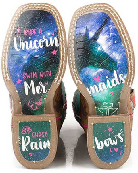 Image #2 - Tin Haul Girls' Magic Unicorns Western Boots - Square Toe, , hi-res
