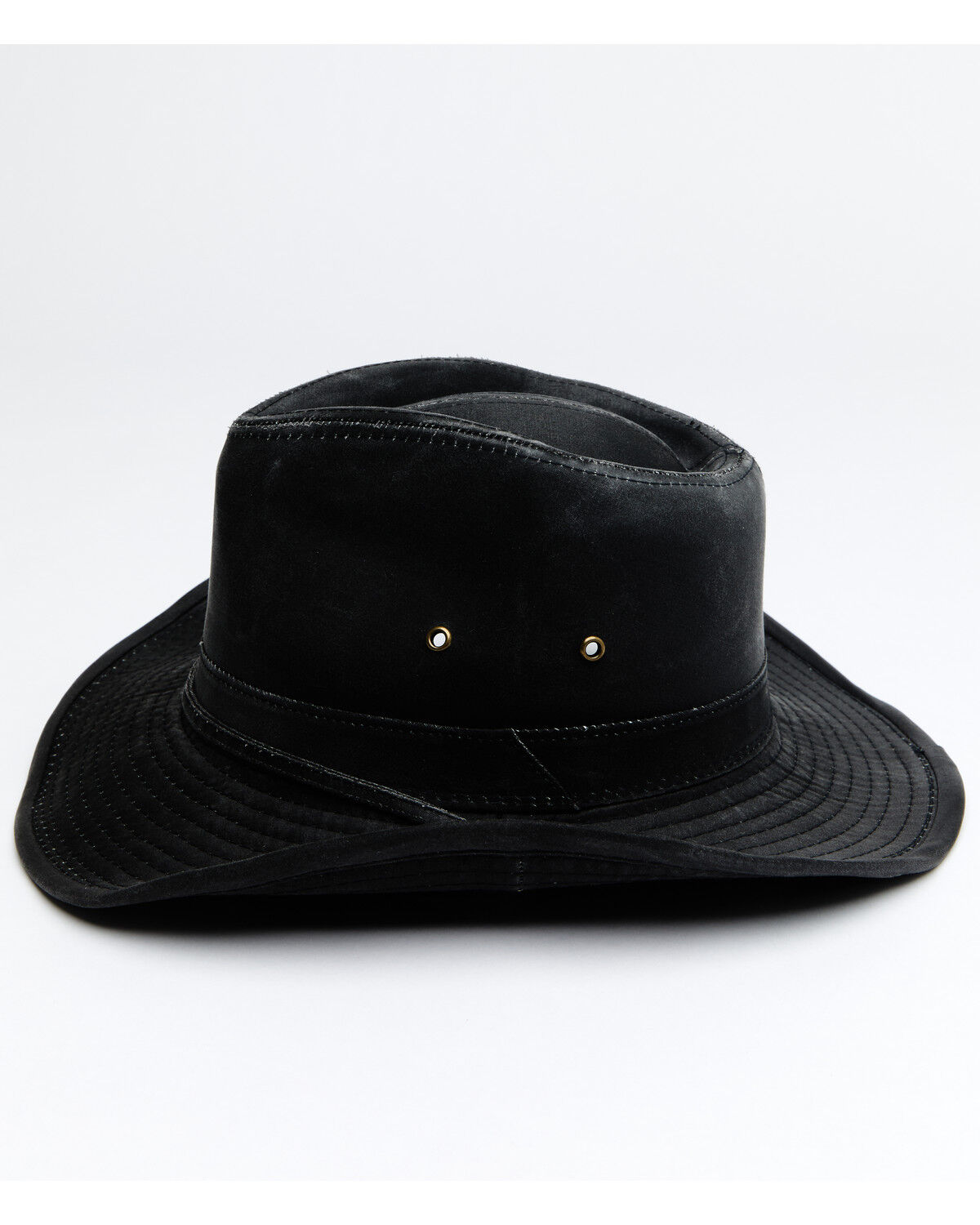 Image #2 - Hawx Men's Outback Weathered Cotton Sun Work Hat, Black, hi-res