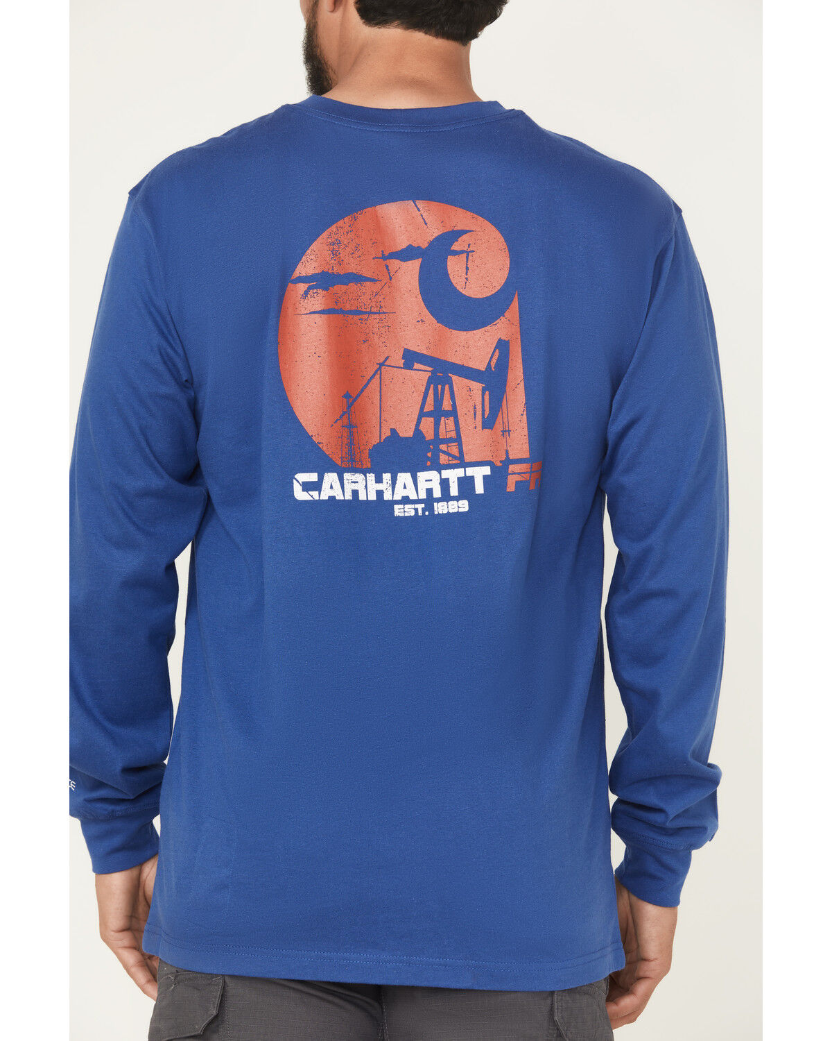 Image #3 - Carhartt Men's FR Force Loose Fit Oil Rig Lightweight Long Sleeve Work Shirt, Blue, hi-res