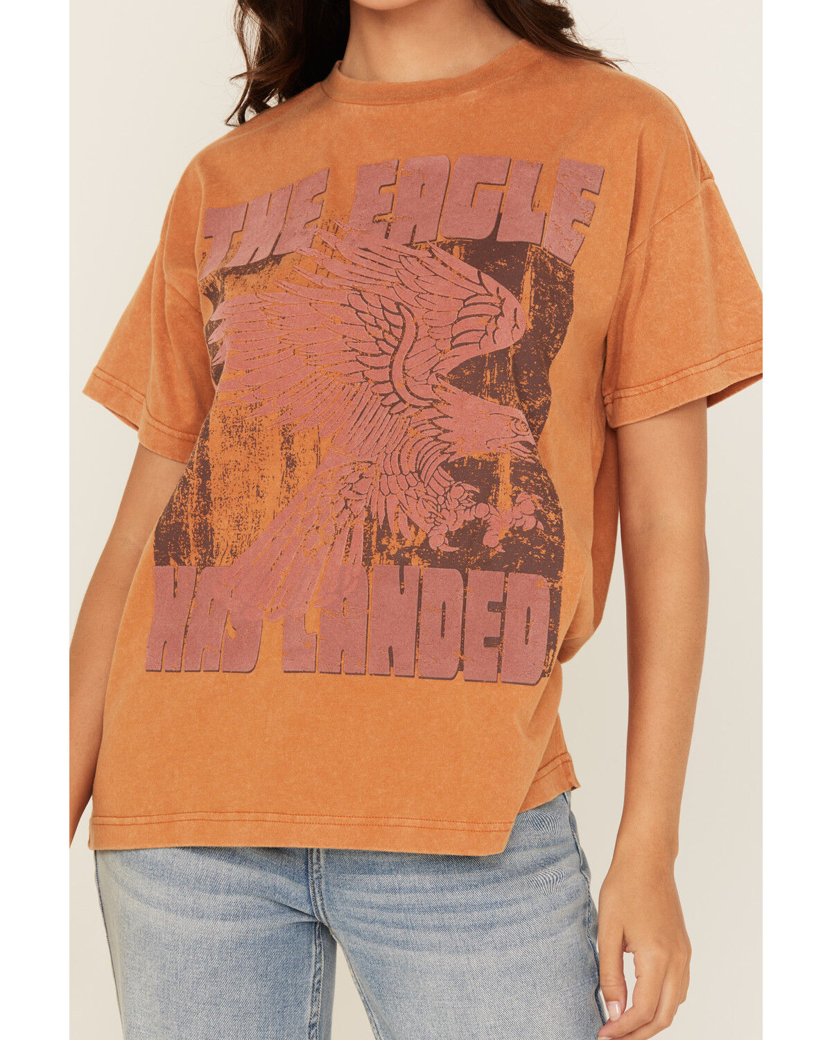 Image #3 - Cleo + Wolf Women's Eagle Short Sleeve Boyfriend Graphic Tee, Rust Copper, hi-res