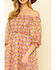 Image #3 - Molly Bracken Women's Pink Print Smock Midi Dress, , hi-res