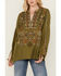 Image #3 - Johnny Was Women's Embroidered Long Sleeve Shirt , Green, hi-res