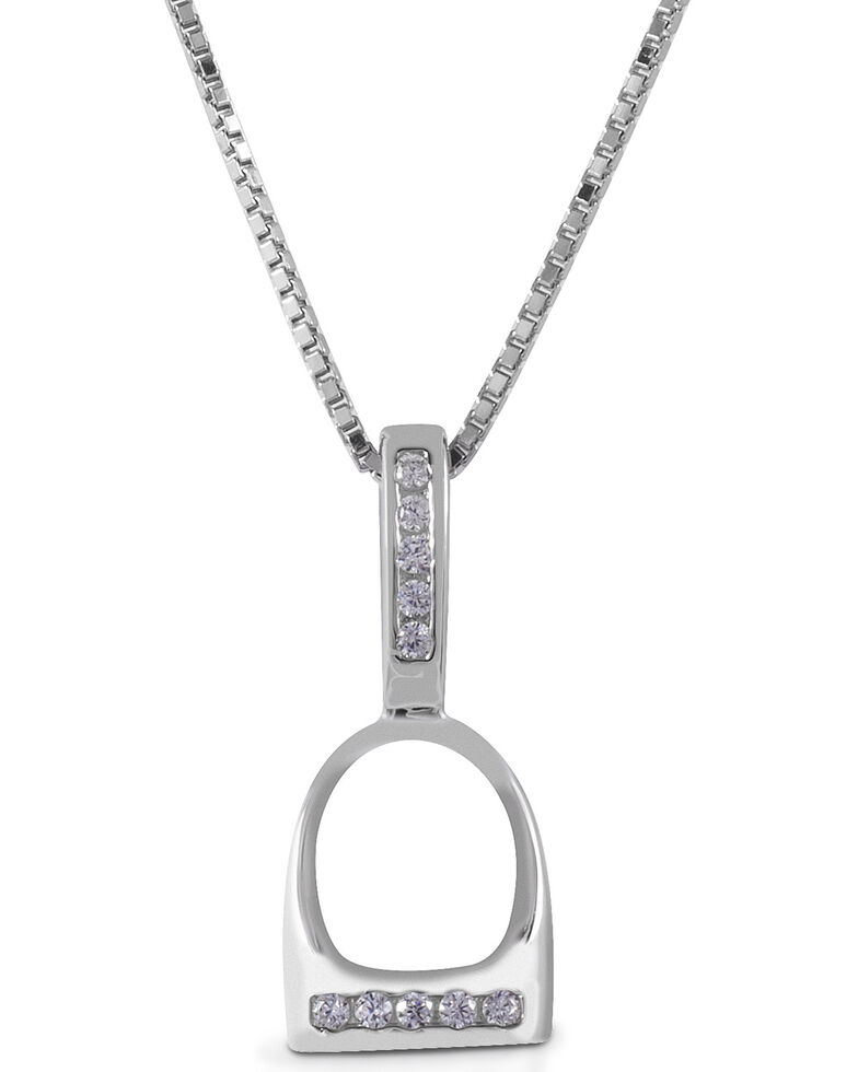  Kelly Herd Women's Small English Stirrup Necklace, Silver, hi-res