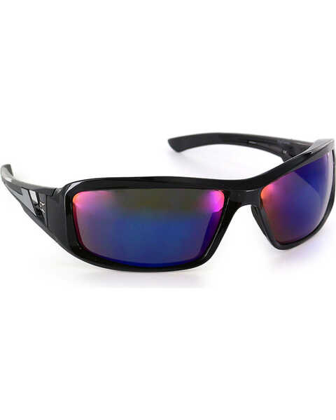 Edge Eyewear Brazeau Blue Mirror Safety Sunglasses, Black, hi-res