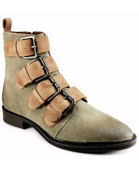 Band of the Free Women's Hawthorne Suede Buckle Boots - Medium Toe, Taupe, hi-res