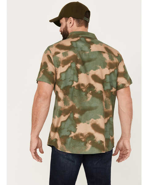 Image #4 - Brothers and Sons Men's Hemp Camo Print Short Sleeve Button-Down Western Shirt, Sage, hi-res