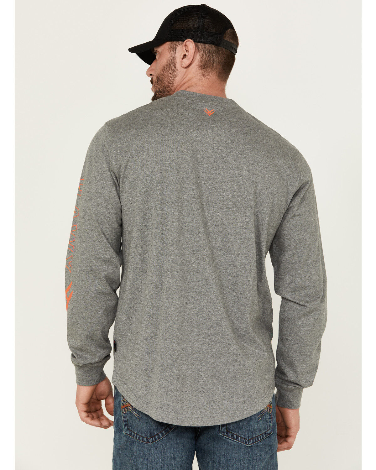 Image #4 - Hawx Men's Logo Long Sleeve Knit Work T-Shirt - Tall, Heather Grey, hi-res