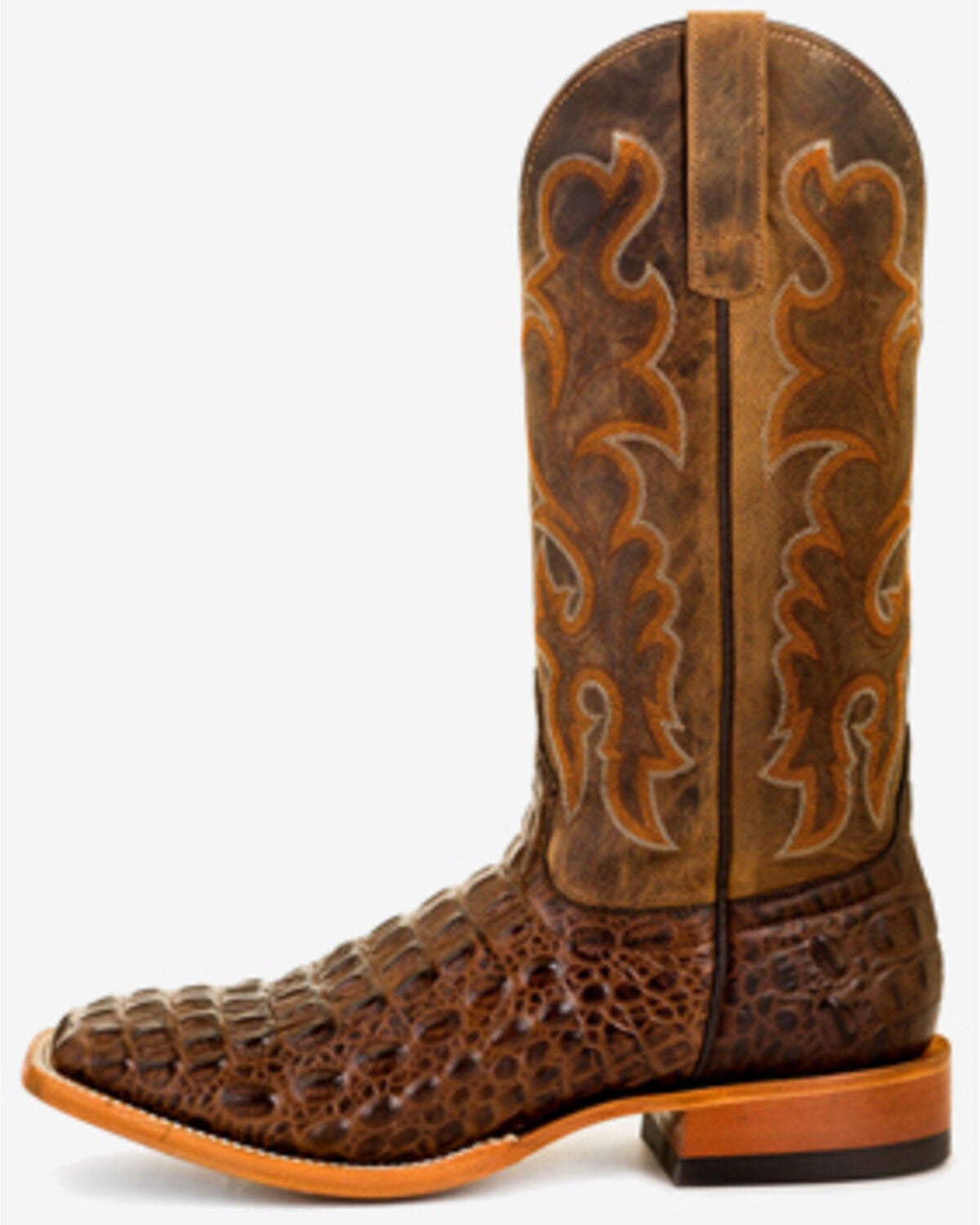 Image #2 - Horse Power Men's Nile Crocodile Print Western Boots - Square Toe, Brown, hi-res