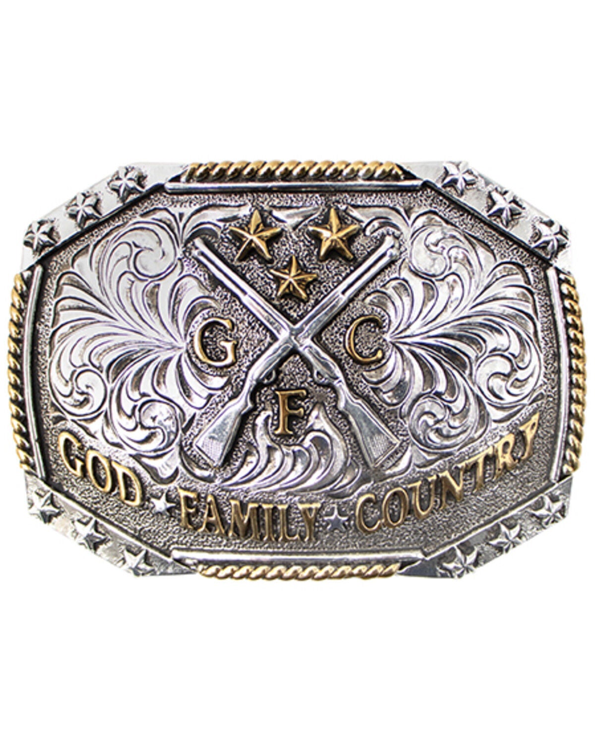 Cody James Men's God, Family, Country Belt Buckle, No Color, hi-res