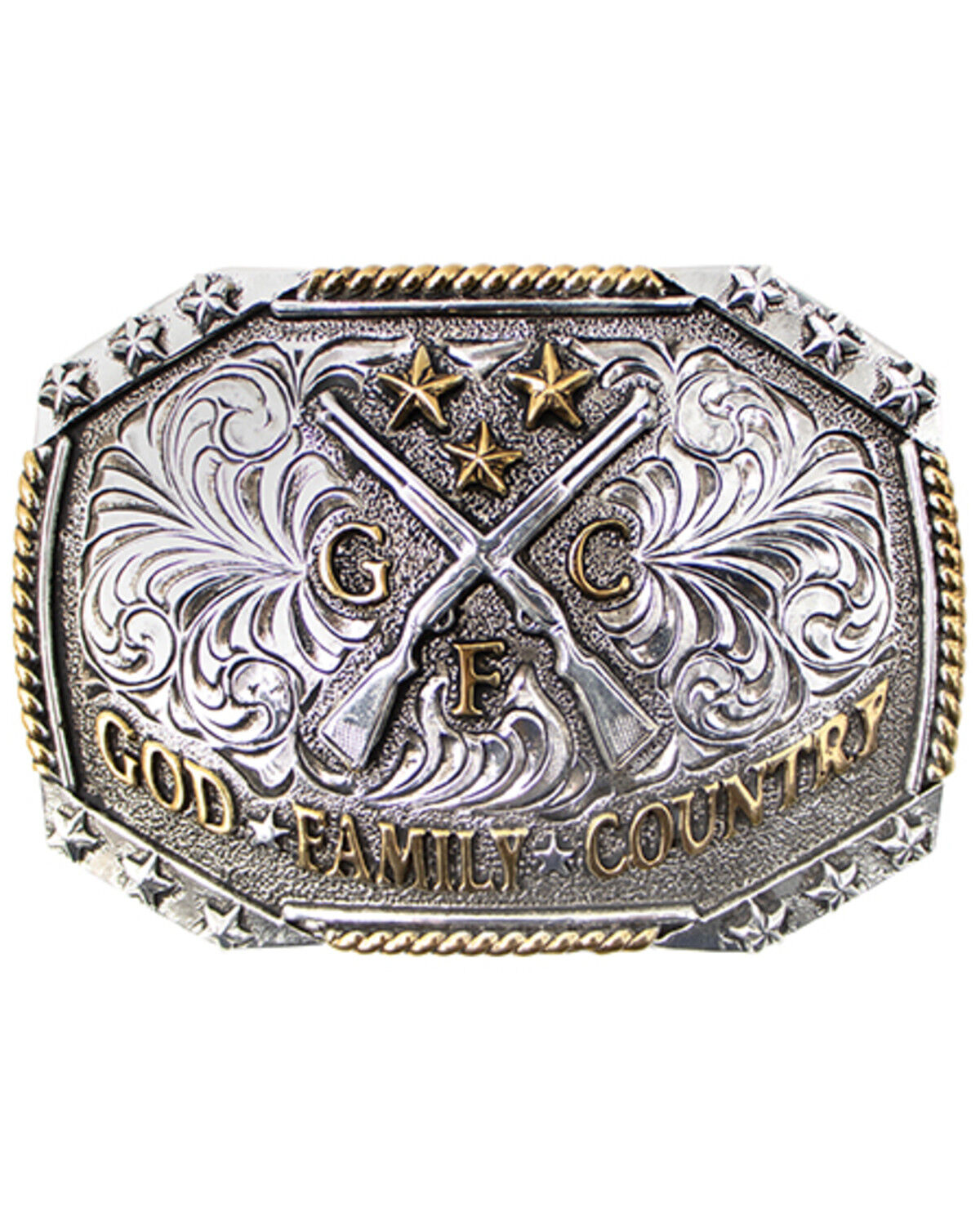 Image #1 - Cody James Men's God, Family, Country Belt Buckle, No Color, hi-res