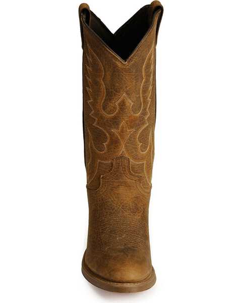 Image #4 - Abilene Men's Bison Leather Western Boots - Medium Toe, Tan, hi-res