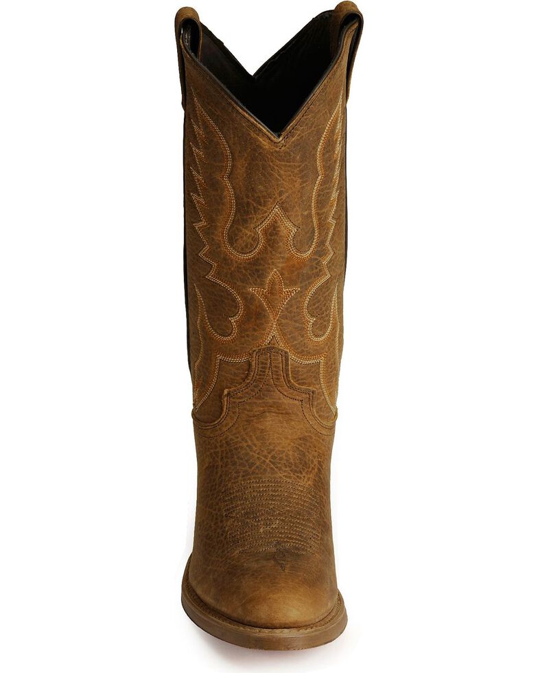 Abilene Men's Bison Leather Cowboy Boots - Medium Toe, Tan, hi-res