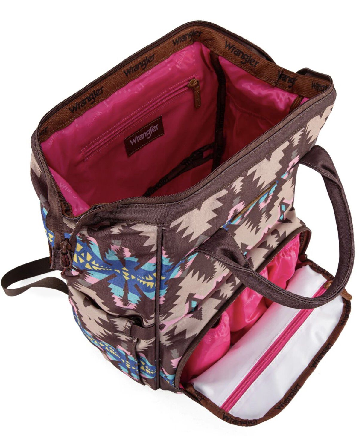 Image #4 - Wrangler Women's Southwestern Print Diaper Bag, Coffee, hi-res