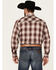 Image #4 - Ely Walker Men's Plaid Print Long Sleeve Pearl Snap Western Shirt, Burgundy, hi-res