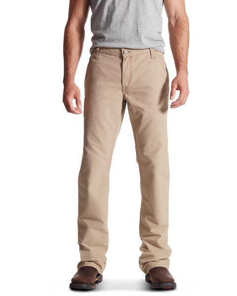 Image #4 - Ariat Men's FR M4 Relaxed Workhorse Relaxed Fit Bootcut Jeans, Khaki, hi-res