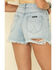 Rolla's Women's Distressed Light Wash Duster Shorts, Blue, hi-res