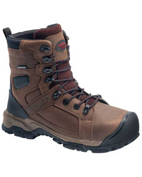 Image #1 - Avenger Men's Ripsaw 8" Waterproof Lace-Up Work Boot - Alloy Toe, Brown, hi-res