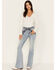 Image #1 - Idyllwind Women's Loma Light Wash Contrast Wash High Risin' Stretch Flare Jeans, Light Wash, hi-res