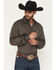 Image #1 - Cinch Men's Micro Geo Print Long Sleeve Button-Down Stretch Western Shirt, Brown, hi-res