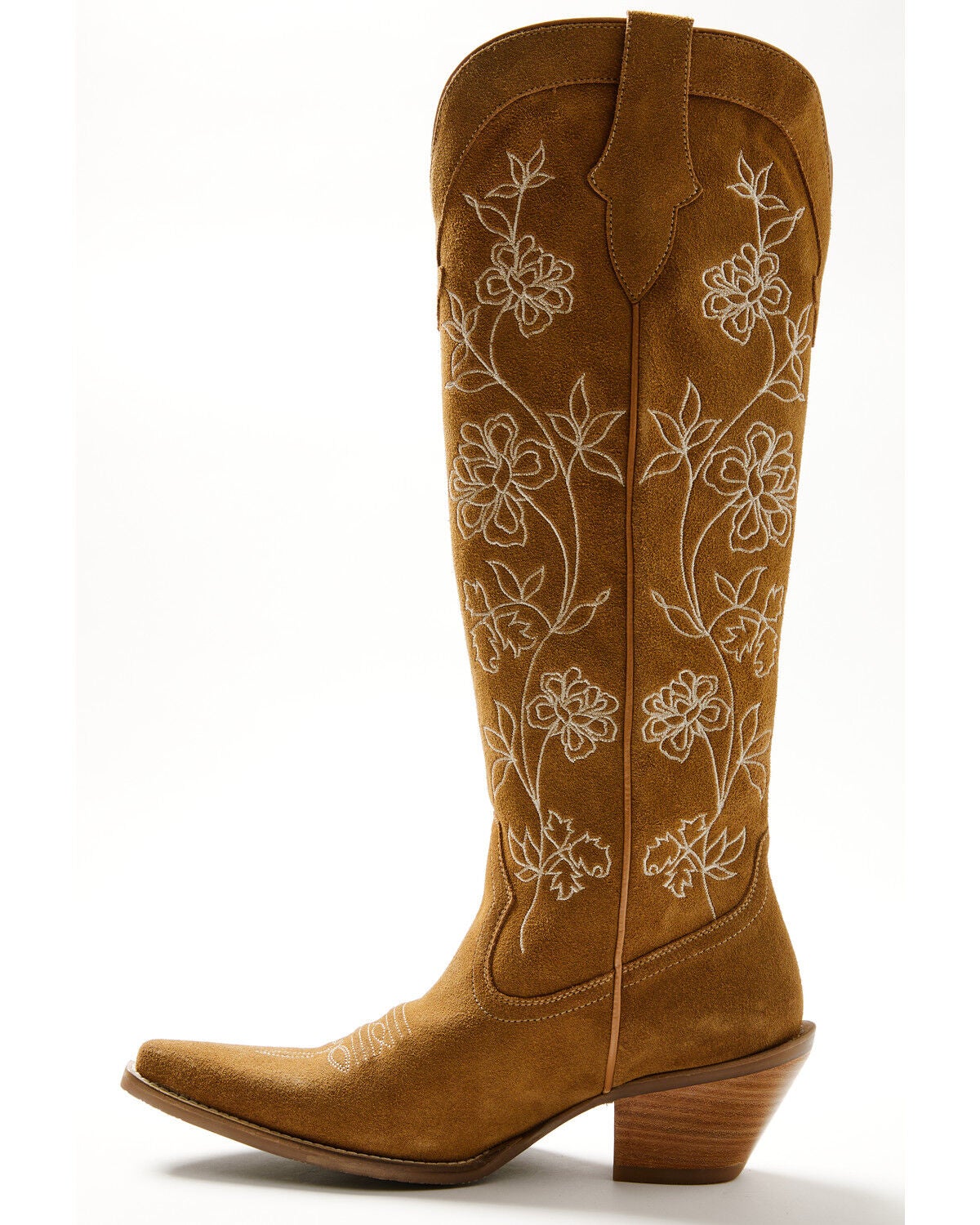 Image #3 - Shyanne Women's Flora Suede Tall Western Boots - Snip Toe, Tan, hi-res