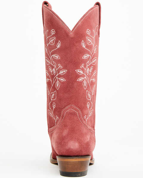 Image #5 - Shyanne Women's Bambi Suede Western Boots - Snip Toe , Red, hi-res