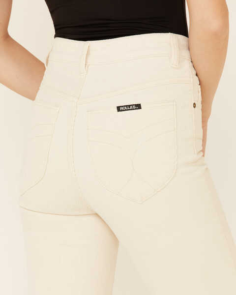 Rolla's Women's East Coast High Rise Flare Jeans, Ivory, hi-res