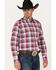 Image #2 - Ariat Men's Fosco Pro Stretch Plaid Button Down Western Shirt , Pink, hi-res