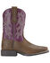 Image #2 - Ariat Girls' Tombstone Western Boots - Broad Square Toe, Bomber, hi-res