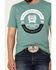 Cinch Men's Heather Green Circle Logo Graphic Short Sleeve T-Shirt , Green, hi-res