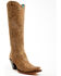 Image #1 - Corral Women's Stamped Floral Suede Tall Western Boots - Snip Toe, Sand, hi-res