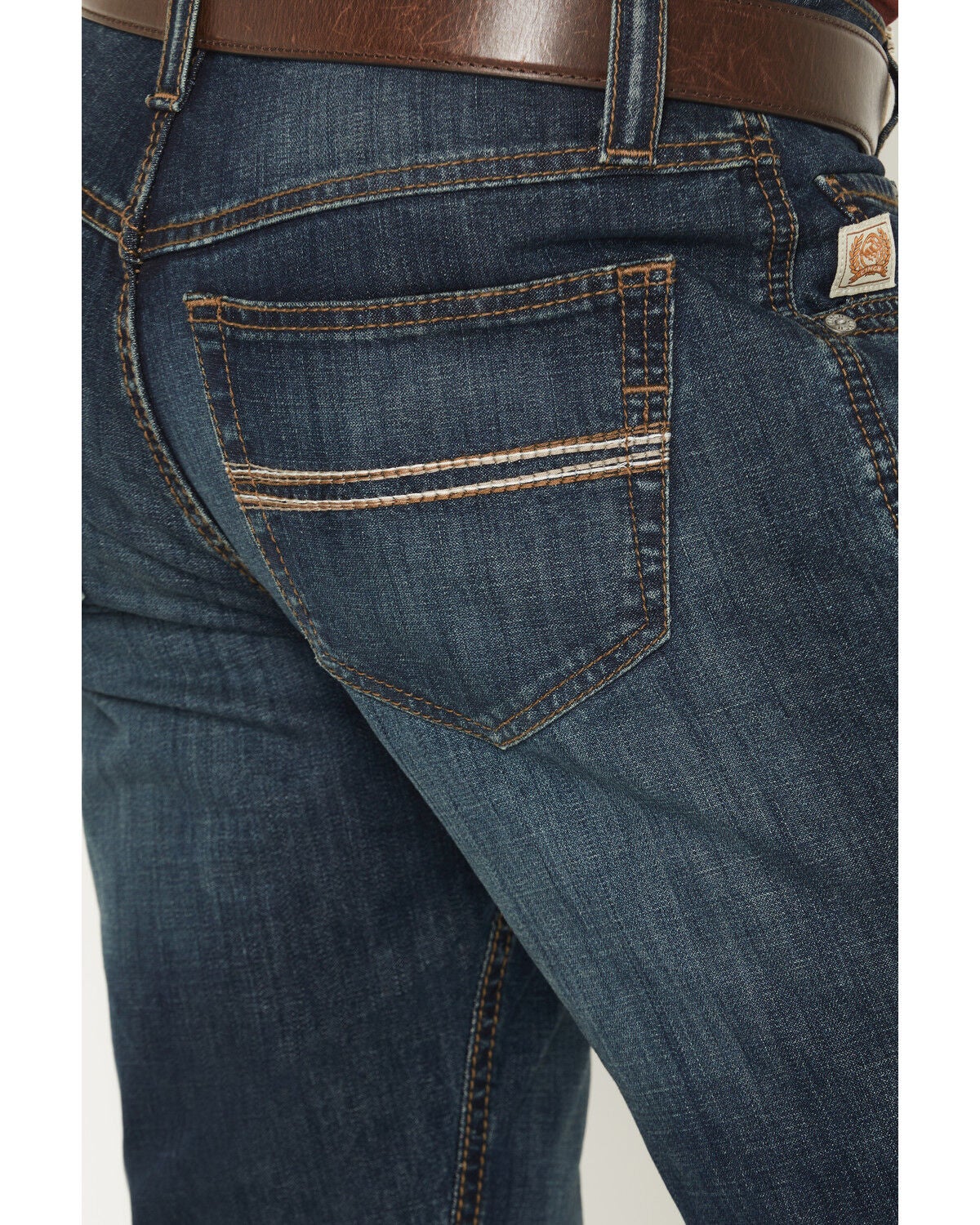 Image #4 - Cinch Men's Carter 2.0 Dark Wash Relaxed Bootcut Stretch Denim Jeans, Indigo, hi-res