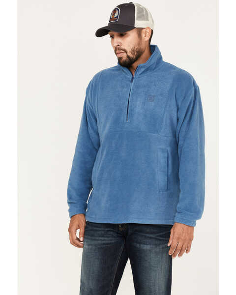 Brixton Men's Half-Zip Fleece Sweatshirt, Blue, hi-res